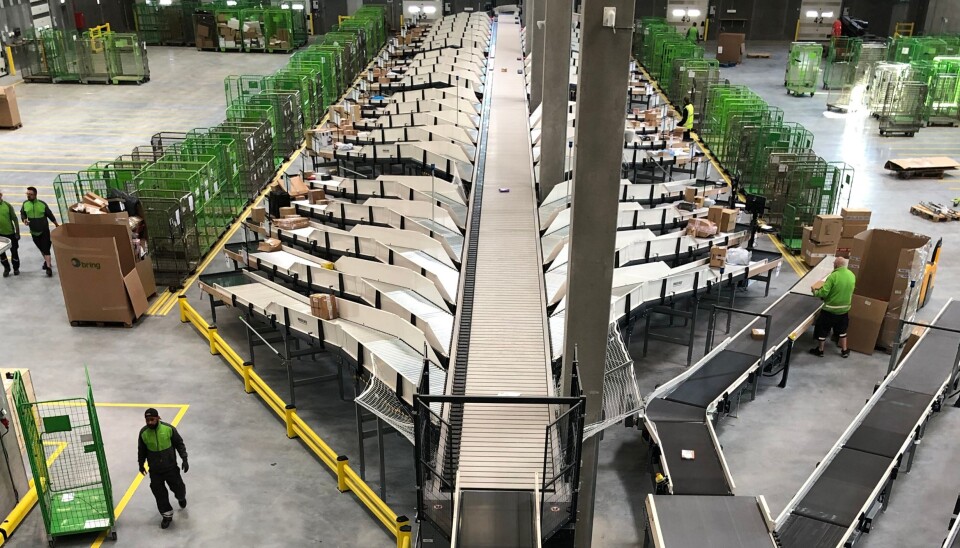 Det nye sorteringsanlegget til Bring skal gi muligheter for vekst innen e-handel i Danmark.