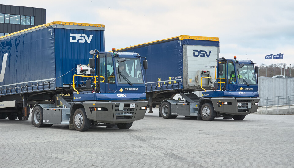 DSV har valgt elektriske Terberg YT203-EV terminaltraktorer til intern transport av løstrailere.