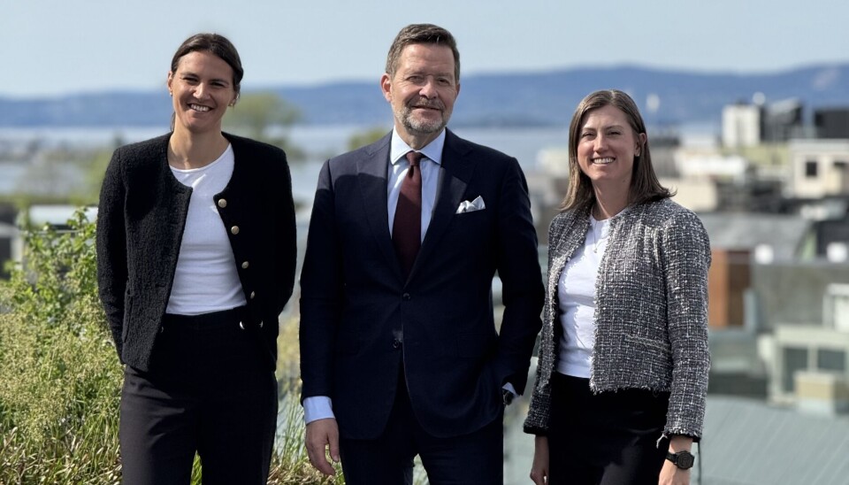 TRAVLE KONSULENTER: Fra venstre: Delphin Poirot, Senior Manager, Global Trade, Indirect Tax, Øystein Arff Gulseth, partner og leder for global handel og Anette Aukland director, Supply Chain & Operations, Business Consulting i EY Norge.