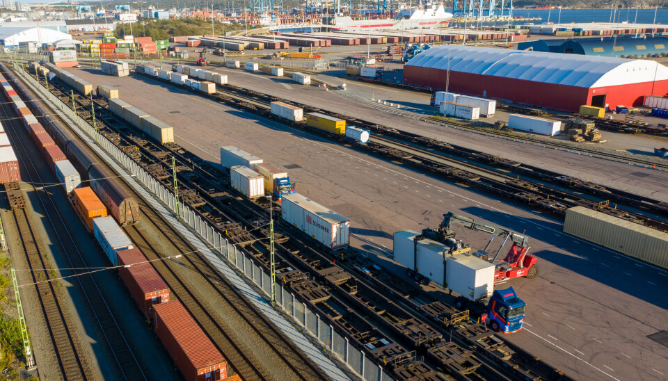 Over 60 prosent av containerne tar turen til og fra Göteborg havn via jernbanen.