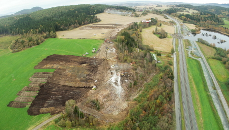 Midlertidig E6 Levanger: Se dronebilder fra arbeidet