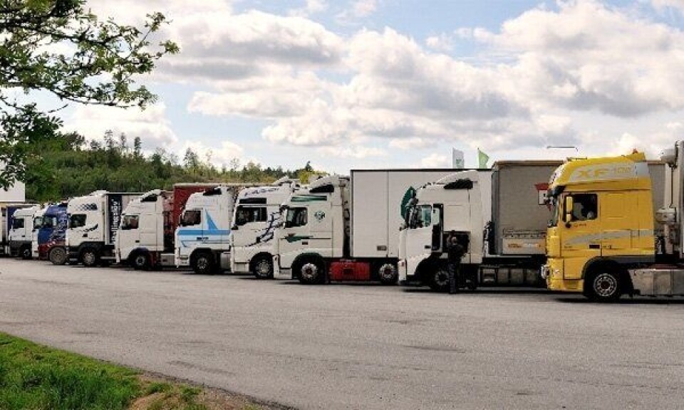 Lastebilparkering med vakt