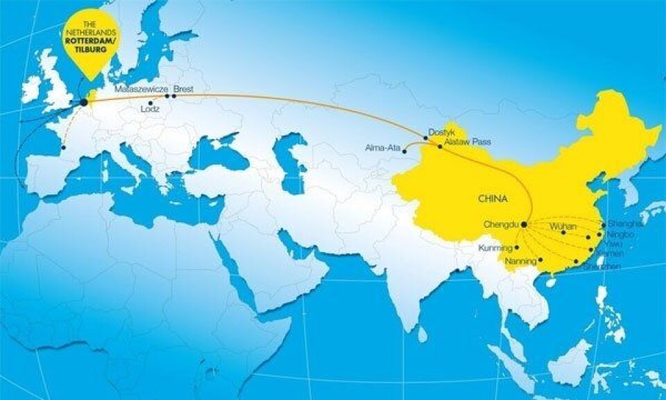 Godstog fra Kina til Rotterdam