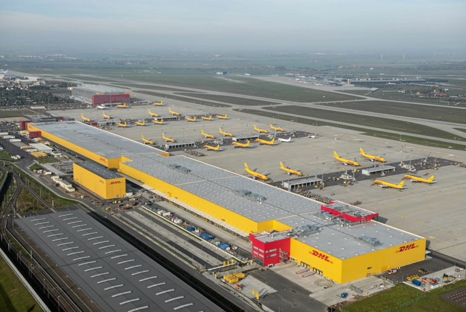 DHLs flyfrak-hub i Leipzig er enorm.