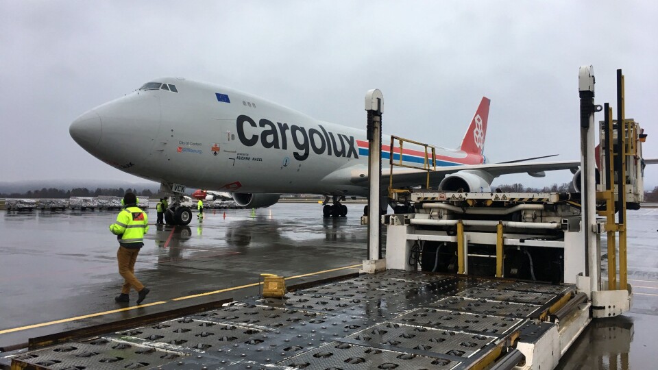Cargolux på plass på Gardermoen.