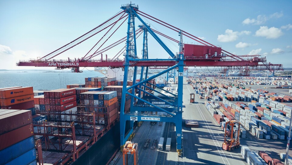Driften ved APM Terminals i Göteborg blir kuttet til en tredjedel under streiken.