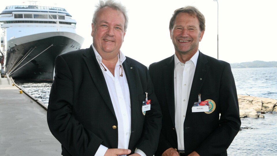 Halvard Aglen (t.h.) og Thomas Granfeldt, henholdsvis havnedirektør og ass. havnedirektør i Kristiansand kan stå rakrygget.Foto: Per Dagfinn Wolden