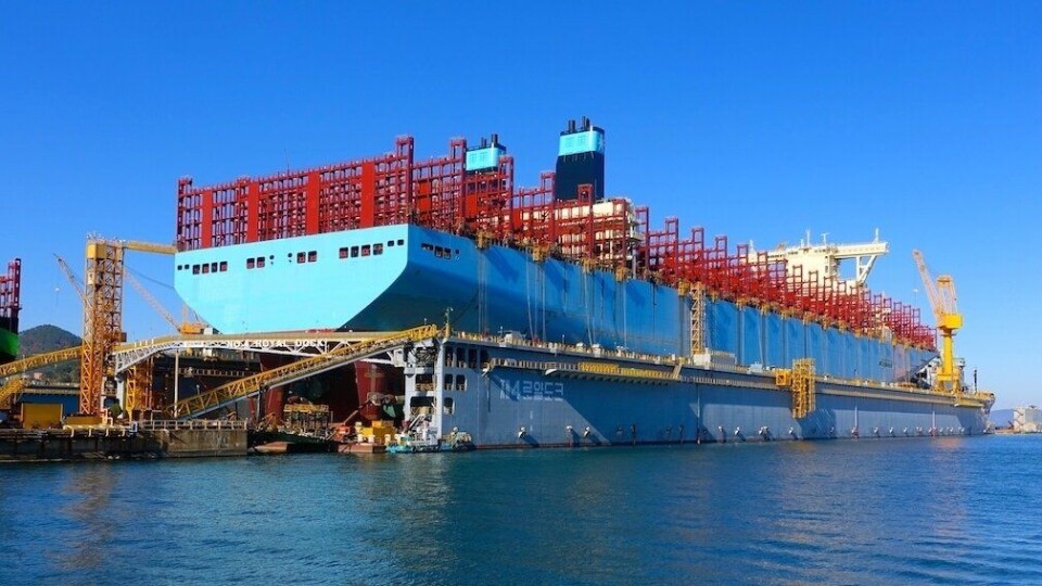 Madrid Maersk fotografert under bygging.