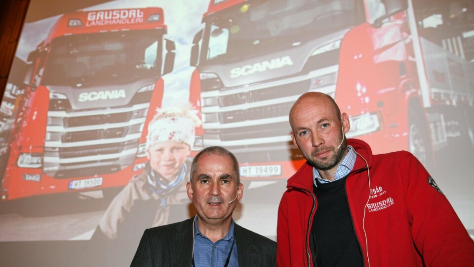 Både daglig leder Sverre Rosmo i Inventory Investment (t.v.) og logistikksjef Torleif Seielstad i Gausdal Landhandleri lever og ånder for logistikk, innkjøp og vareforsyning.Foto: Per Dagfinn Wolden