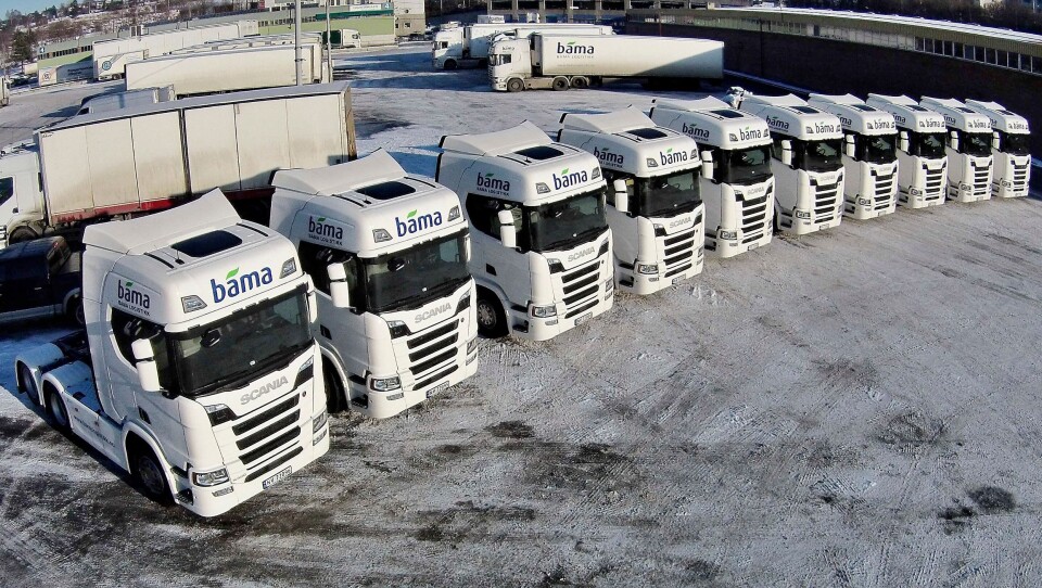 Bama Logistikk er blant selskapene som har handlet Scania-er i år. I februar fikk selskapet overrakt 10 nye Scania med 500 hestekrefters motor. Bama Logistikk er blant selskapene som har handlet Scania-er i år. I februar fikk selskapet overrakt 10 nye Scania med 500 hestekrefters motor.