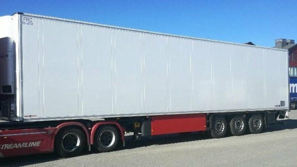 Dette er semitraileren som er stjålet fra Marine Harvests anlegg på Gardermoen.