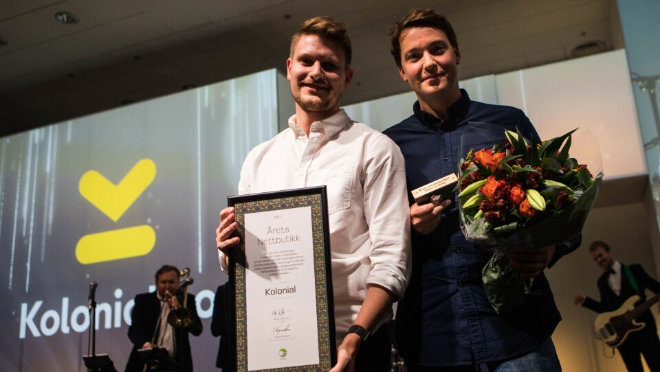 Kolonial.no - Årets nettbutikk. Fra venstre: Andreas Skaranger og Christian Mikalsen.