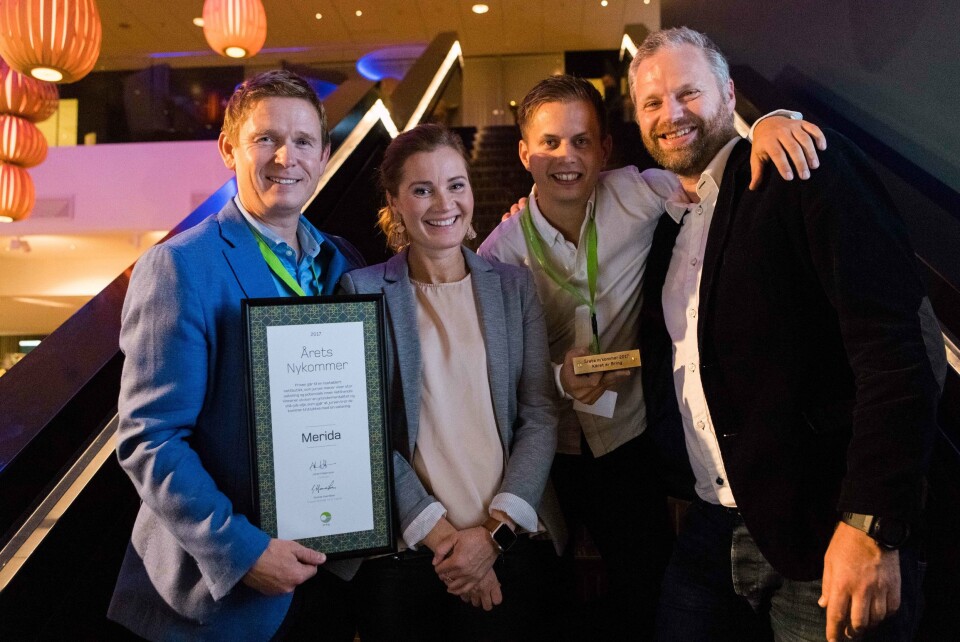 Merida - Årets nykommer. Fra vemstre_.: Stian Steen-Olsen, Jonatan Havnevik Giske, Stine Eikum og Joakim Solem.