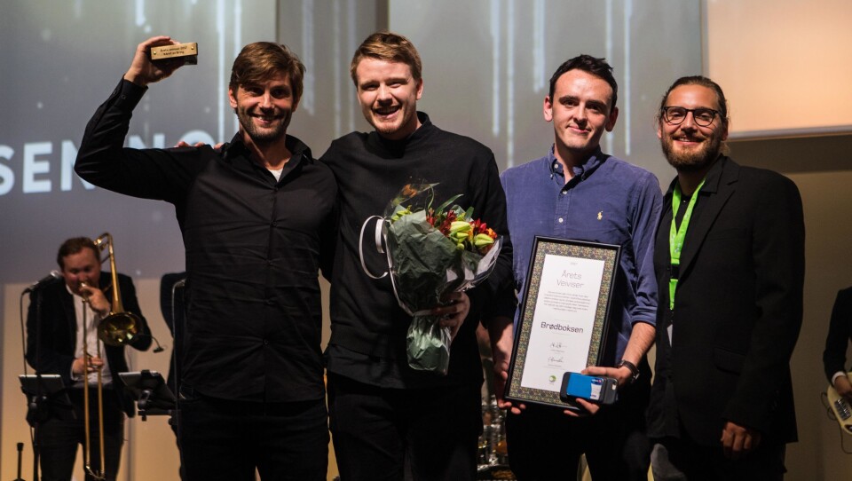 Brødboksen.no - Årets veiviser. Fra venstre.: Arnulf Refsnes, Mats Nordeidet, Sebastian Jennings Almnes og Steffen Westbye.