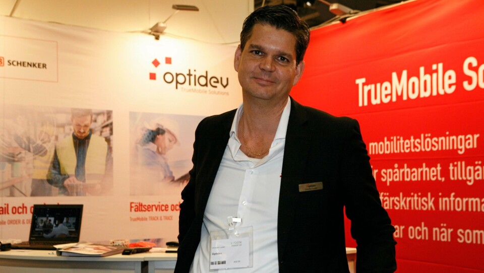 Vi traff Optidevs Vice President, Christian Lundin, på den årlige Transport og Logistik-messen i Göteborg denne uken. Foto: Per Dagfinn Wolden