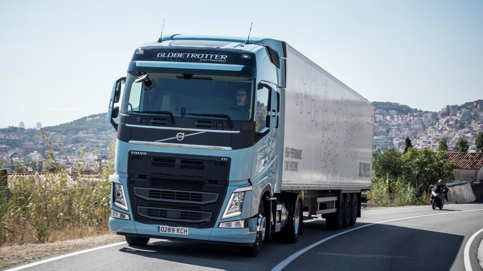 Volvo FM LNG og Volvo FH LNG ble presentert i oktober 2017. Gassbilene er ett av mange grep Volvo tar for å få ned CO2-utslippene i transportsektoren.Foto: Volvo Trucks