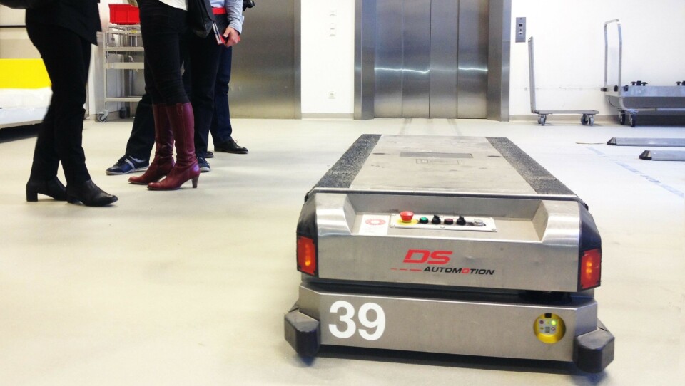 AGV-er blir en stadig mer sentral del av logistikken på sykehus.