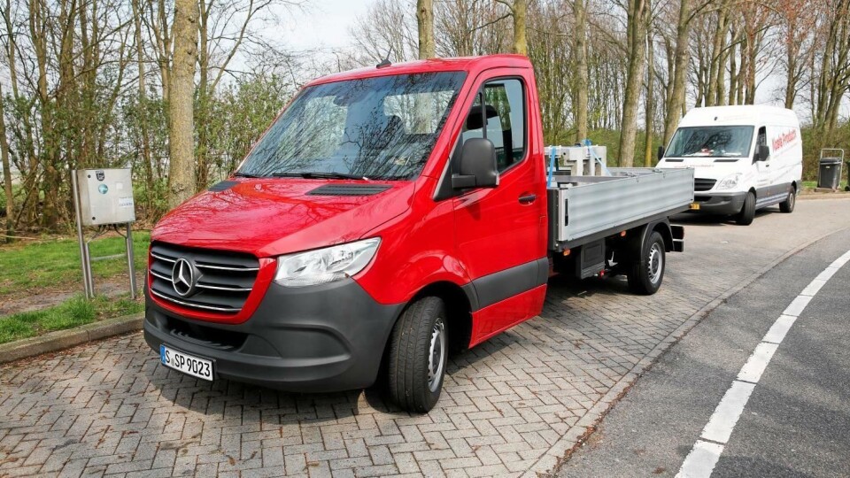 Nye Mercedes-Bens Sprinter prøvekjørt i Amsterdam, Nederland.