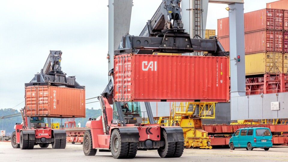 18.600 TEUs gikk over kai på Revet i Larvik i løpet av årets tre første måneder. Foto: Larvik Havn KF. 18.600 TEUs gikk over kai på Revet i Larvik i løpet av årets tre første måneder. Foto: Larvik Havn KF.