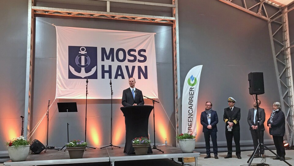 Moss Innlandshavn ble åpnet av samferdselsminister Ketil Solvik-Olsen fredag 27. april. Foto: Moss Havn.