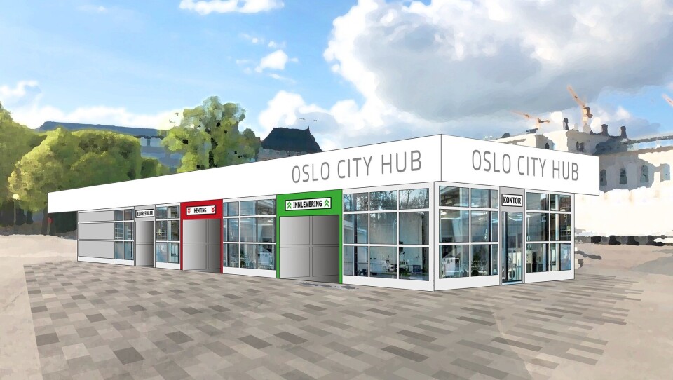Skisse til en fremtidig mikroterminal i Oslo sentrum.