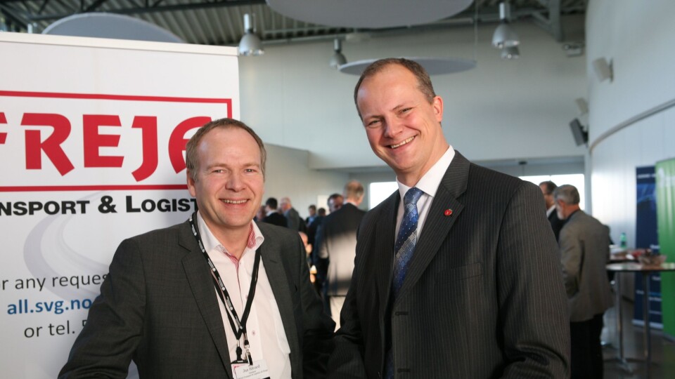 Leder i arrangementskomitéen Jan Håvard Hatteland legger ikke skjul på at samferdselsminister Ketil Solvik-Olsen har «klippekort» til Logistikkdagen. Foto: Per Dagfinn Wolden