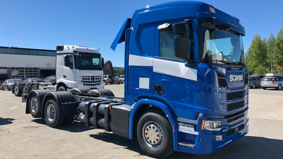 FØRSTE: Denne Scania G-serien blir Norges første med 13-liters gassmotor.