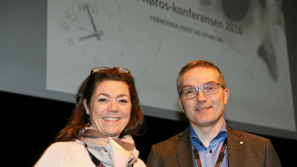 Lars Inge Fenes, her med NHO-leder Kristin Skogen Lund, er het kandidat til å overta ledervervet i Logistikkforeningen etter Robert Skaugrud. Foto: Per Dagfinn Wolden