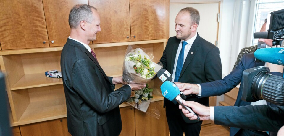 FRA ØKONOMEN TIL KJØTTSKJÆREREN: 31. august overtok Jon Georg Dale kontoret til Ketil Solvik-Olsen.