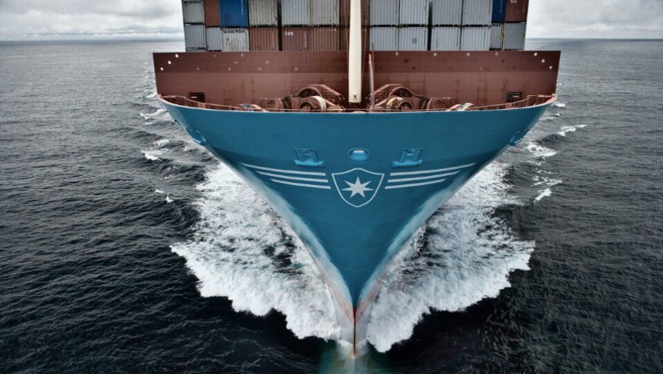 Fraktgiganten til sjøs setter nye klimamål. (Foto: Maersk)