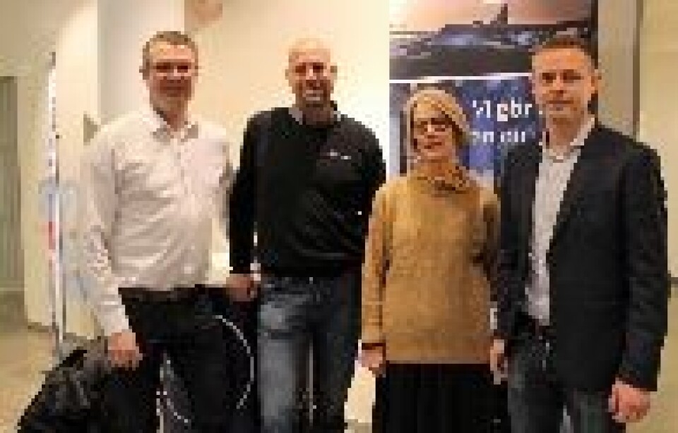 Fra venstre Klas Wassberg i GSGroup, Thomas Weingart og Lisa Lindholm i DB Schenker og konsulent Martin Laidla i Schenker IT)