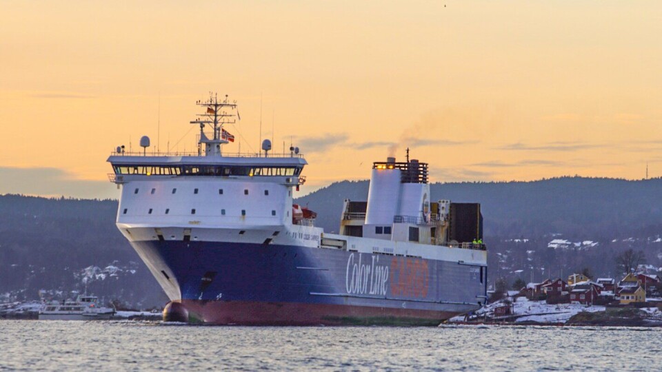Color Carrier la ut på sin første tur fra Oslo til Kiel torsdag.