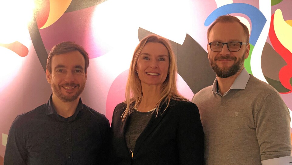 I DRIWs nye lokaler i Kvadraturen (Tollbugate 8a og b, Oslo) finner vi (f.v.) Oven Lien, Key Account Manager, Kari Bente Skarbø, leder for Oslo-avdelingen og Steffen Larvoll, markedsutvikler.