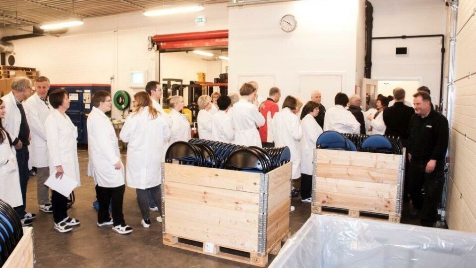 I 2014: Over halvparten av de ansatte ved fabrikken stilte seg i kø for å bruke sparepenger på aksjer i selskapet som skulle blåse nytt liv i legemiddelproduksjonen i Elverum. Foto: Curida