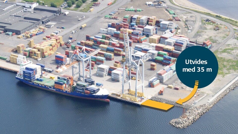 Containerterminalen på Revet. Illustrasjon: Larvik Havn KF.