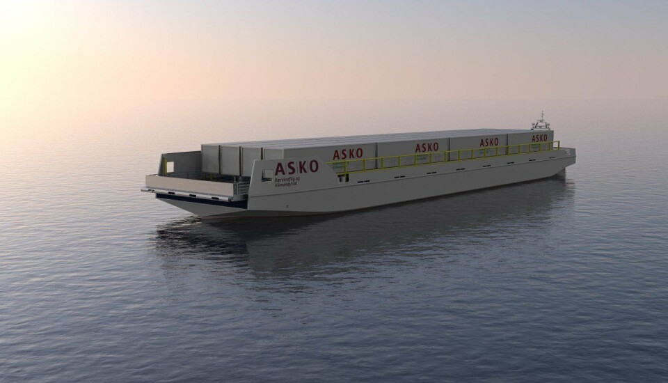 Kryssing av Oslofjorden med elektriske fartøy lastet med gods og forbruksvarer kan være fremtiden. (Ill.: Naval Dynamics).