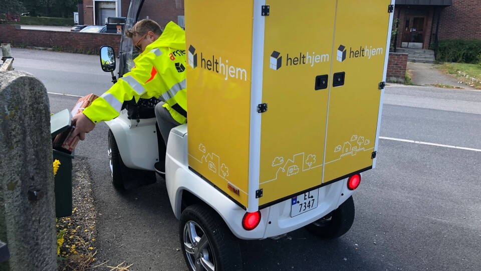 Distributøren Helthjem tester Paxster elektriske firehjulinger, som er produsert i Sarpsborg, til sin lokaldistribusjon. Distributøren Helthjem tester Paxster elektriske firehjulinger, som er produsert i Sarpsborg, til sin lokaldistribusjon.