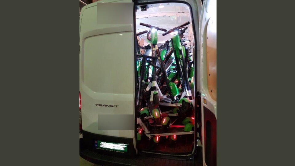 Varebilen var lastet med elektriske sparkesykler. Og den veide 325 kg for mye.