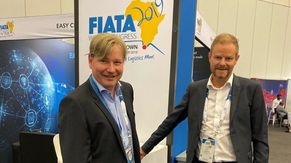 FIATAs Mr. Vice President, Ole Andreas Hagen, og NHO LT-sjef, Are Kjensli, på plass i Cape Town og på FIATAs verdenskongress 2019.