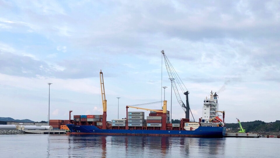 Maersks containerskip 'JSP Sleipner' vil fra lørdag 26. oktober anløpe Husøy utenfor Haugesund.