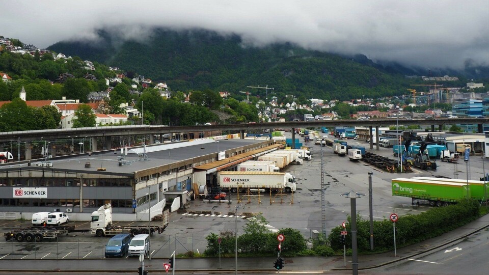 Nygårdstangen godsterminal i Bergen. Foto: Bane NOR