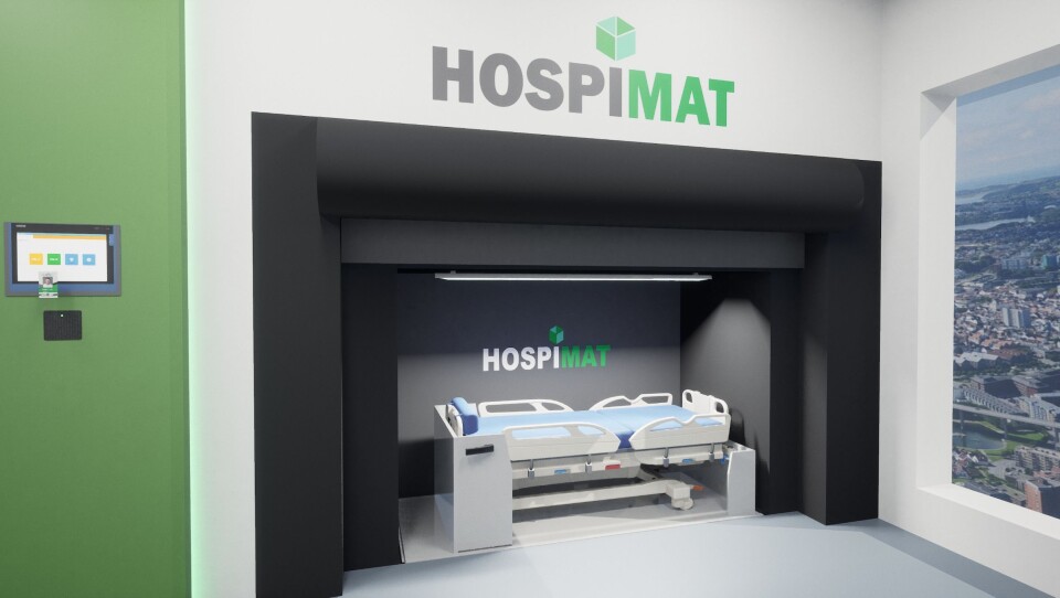 Hospimat er navnet på heisen som frakter senger fra avdelingene til lageret.
