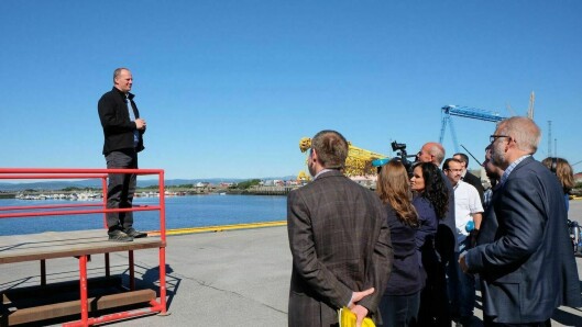Daværende samferdselsminister Ketil Solvik-Olsen under avtaleinngåelsen av det historiske industrisamarbeidet i Midt-Norge. Daværende samferdselsminister Ketil Solvik-Olsen under avtaleinngåelsen av det historiske industrisamarbeidet i Midt-Norge.