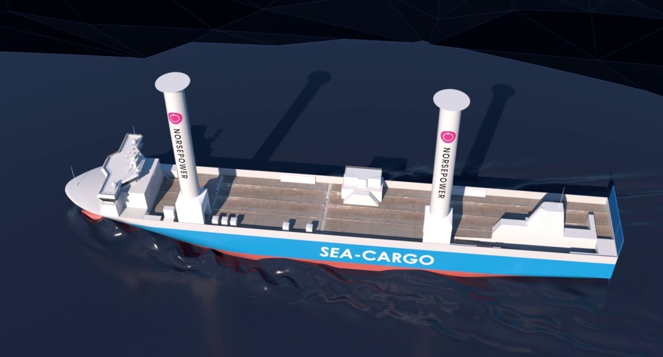 Med sine 35 meter høye rotorseil blir SC Connector Norges høyeste seilskip.