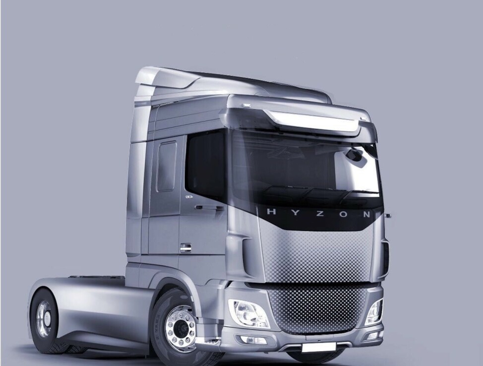 Hyzon med en DAF XF hytte.