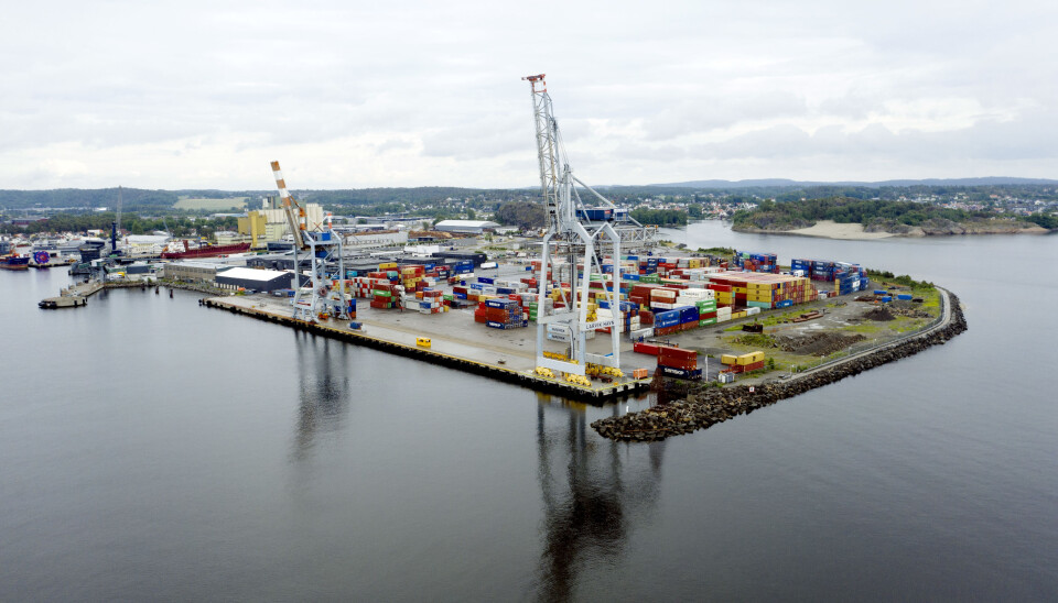Containertrafikken i Larvik har økt med fem prosent.