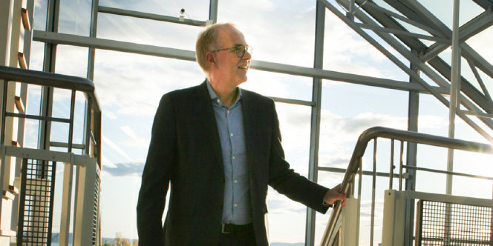 Bjørne Grimsrud på vei til TØI-toppen.