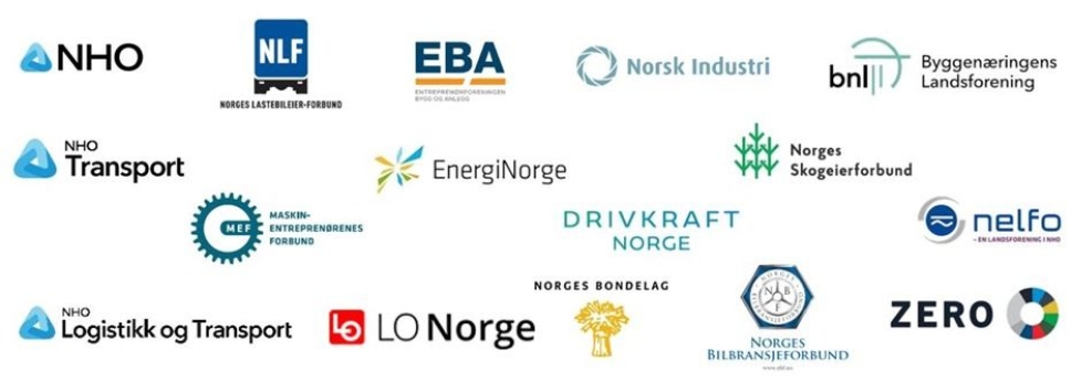 DISSE ER MED: Sammen med NHO som initiativtaker står 15 andre organisasjoner bak initiativet Grønt Landtransportprogram.