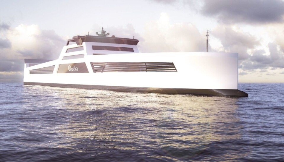 Slik skal skipet «Topeka» se ut. Foto: NCE Maritime CleanTech/NTB