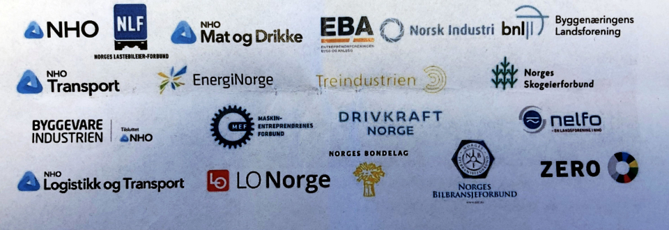 Aktørene som er med på Grønt landtransportprogram.